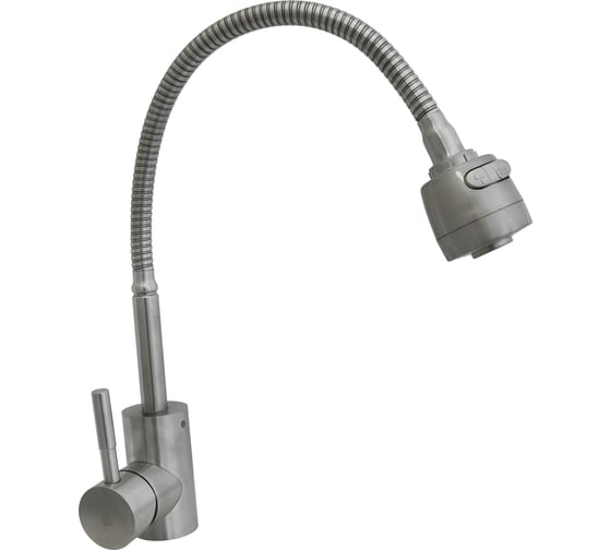 Смеситель для кухни SANTREK AQUA-920 "INOX" d-35 нержавеющая сталь, с гибким изливом 283076 1