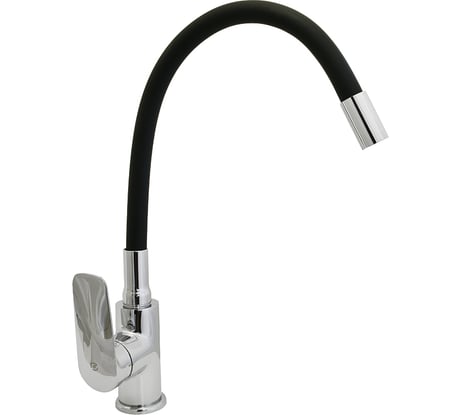 Смеситель для кухни SANTREK AQUA-1011 "PRESTIGE" (SAP-1011) d-35 с силиконовым изливом, черный/хром 283072