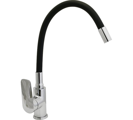 Смеситель для кухни SANTREK AQUA-1011 "PRESTIGE" (SAP-1011) d-35 с силиконовым изливом, черный/хром 283072 1