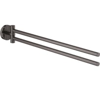 Двойной держатель для полотенца GROHE Essentials тёмный графит глянец 40371A01