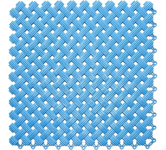 Коврик для ванны, бассейна, сауны, бани ПластФакто антискользящий, aqua, набор из 12 модулей, голубой  4630027115898 1