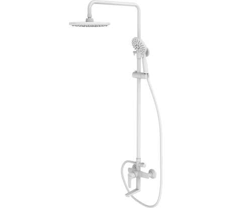 Смеситель с верхним душем и изливом IDDIS белый матовый ray RAYWT3Fi06