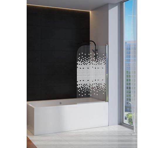 Шторка на ванну Teymi Solli Mosaic 85x140 T00203 ЦБ-00266646