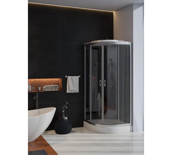 Душевая кабина Teymi Lina Black 90x90 с низким поддоном T00107B ЦБ-00266637