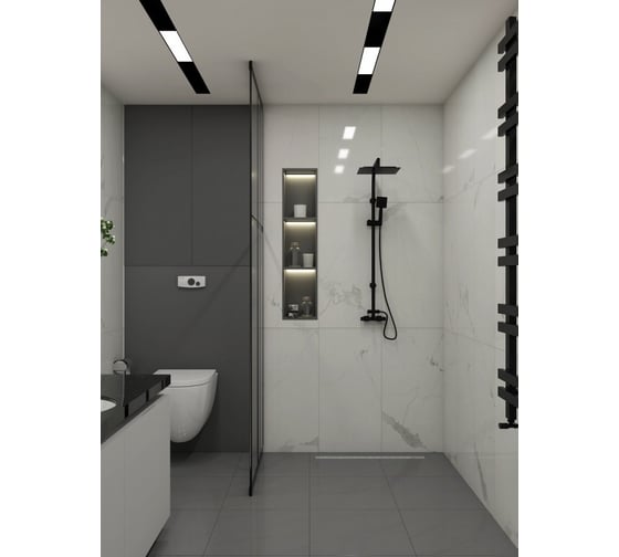 Душевая система Teymi Helmi с тропическим душем, черная T10211 ЦБ-00266846