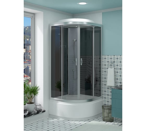 Душевая кабина Teymi Lina Black 90x90 с высоким поддоном T00106B ЦБ-00266638
