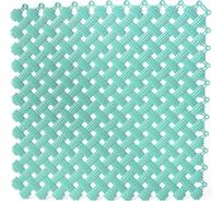 Коврик для ванны, бассейна, сауны, бани ПластФактор  антискользящий, aqua, набор из 12 модулей, мятный 4630027115720