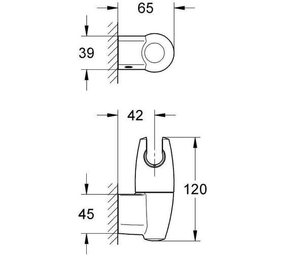 Настенный держатель для ручного душа GROHE Movario регулируемый, хром 28401000