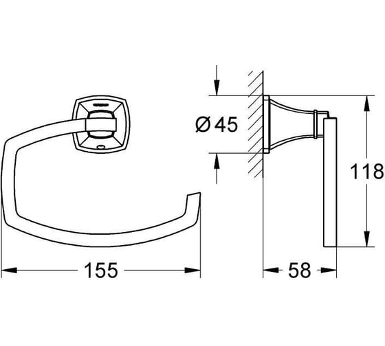 Держатель для туалетной бумаги GROHE Grandera без крышки, хром/золото () 40625IG0