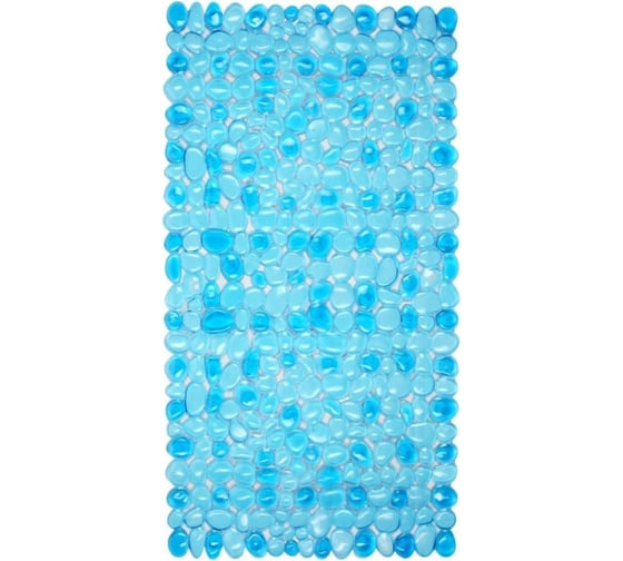 Коврик для ванны Аквалиния ПВХ, камешки, синий 6836-1 1