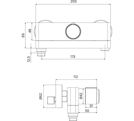Смеситель для ванны IDDIS с управлением push control slide SLISBBTi02WA