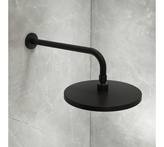 Душевая насадка IDDIS верхняя круглая, матовая черная, optima home OPH25BPi64