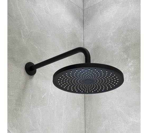 Душевая насадка IDDIS верхняя круглая, матовая черная, optima home OPH25BPi64