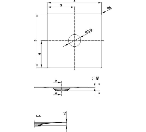 Душевой поддон Bette Air 1200х1000х16, цвет-белый 7355-000 T2