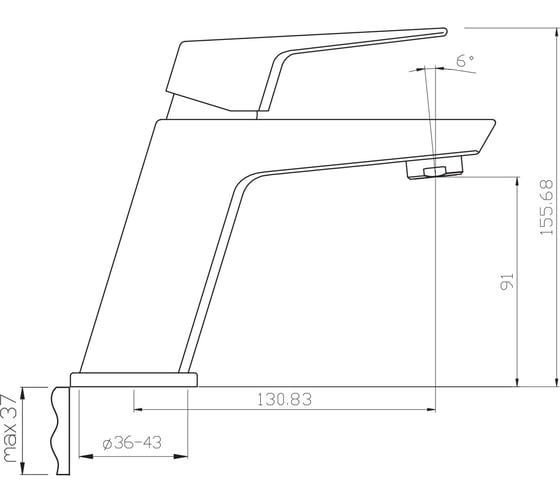 Смеситель для умывальника ARGO grano new, d-35 (3553) 43304