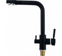 Смеситель для кухни Teymi Lori Black с краном для питьевой воды, черный матовый T10248 ЦБ-00267039