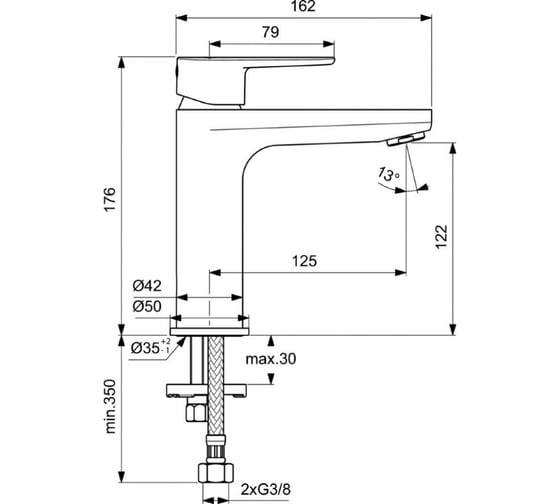 Смеситель для раковины Ideal Standard Bc554xg cerafine o матовый черный 00000093721