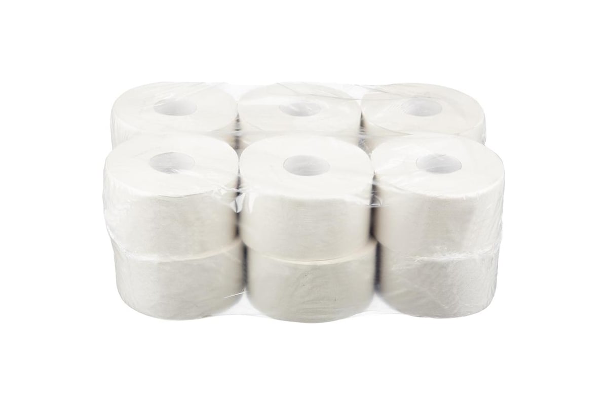 Туалетная бумага ООО Комус для диспенсера, 1 слой, вторичное сырье, 200 ...