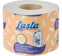Туалетная бумага ООО Комус Lasla 1 слой, белая, тиснение, перфорация, целлюлоза, 54 м, 40 рул/уп 1594307