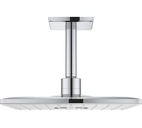 Верхний душ  с душевым кронштейном GROHE Rainshower 310 SmartActive Cube 142 мм, 2 режима струи, белая луна 26481LS0