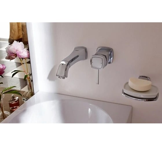 Внешняя часть смесителя для раковины GROHE Grandera на 2 отверстия (вынос 177 мм), хром 19929000