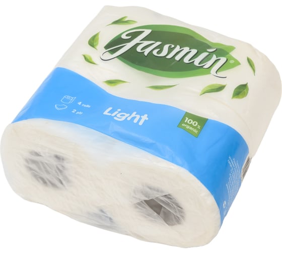 Туалетная бумага Jasmin light 2 слоя, 4 рулона, белая Т18901