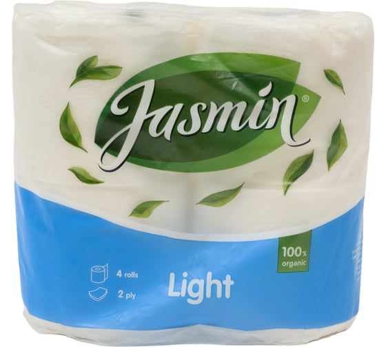 Туалетная бумага Jasmin light 2 слоя, 4 рулона, белая Т18901