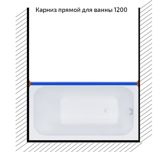 Карниз из нержавеющей стали Triton прямой 1200 Щ0000052824
