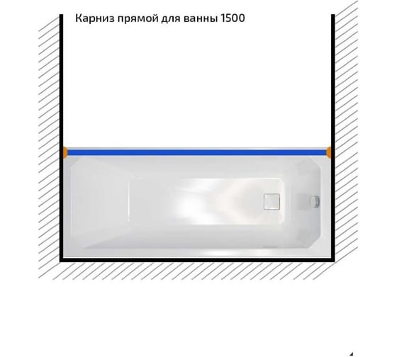 Карниз из нержавеющей стали Triton прямой 1500 Щ0000052827