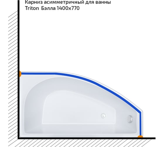 Карниз из нержавеющей стали Triton Бэлла 1400x750 Щ0000052867