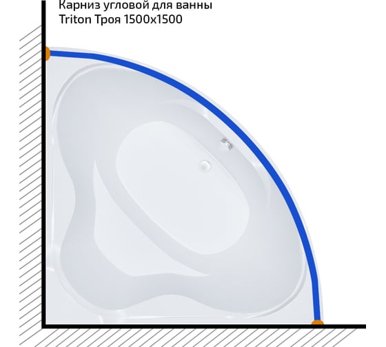 Карниз из нержавеющей стали Triton Троя 1500x1500 Щ0000052871