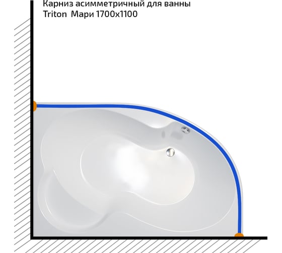 Карниз из нержавеющей стали Triton Мари 1700x1100 Щ0000052869