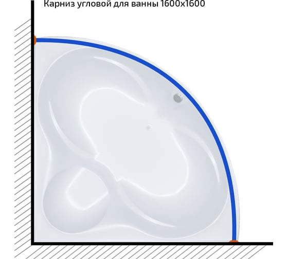 Карниз из нержавеющей стали Triton Сабина 1600x1600 Щ0000052873