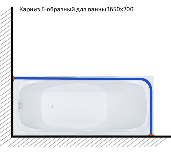 Карниз из нержавеющей стали Triton 1650x700 Щ0000052840