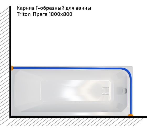 Карниз из нержавеющей стали Triton 1800x800 Щ0000052844