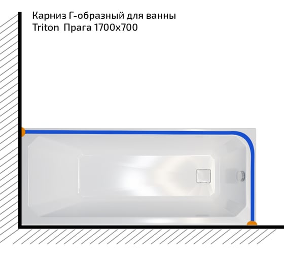 Карниз из нержавеющей стали Triton 1700x700 Щ0000052814