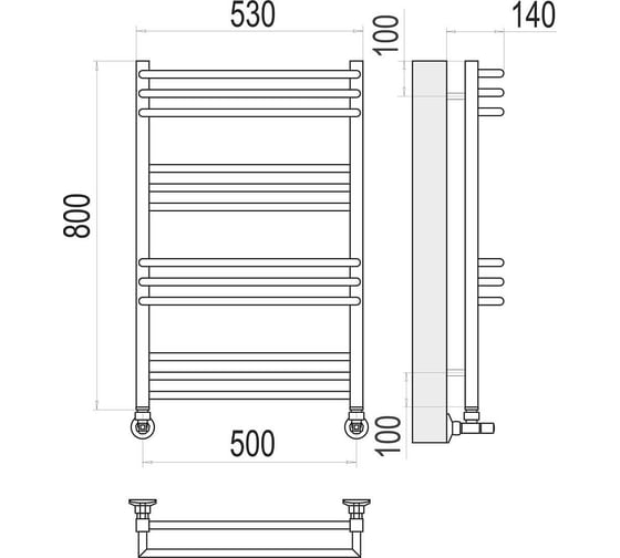 Полотенцесушитель Terminus Кельн п12 500x800 4630080268364