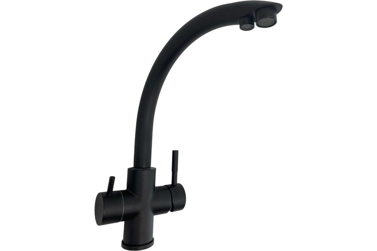 Смеситель для кухни OUTE 340 мм, черный матовый, однорычажный, с ...