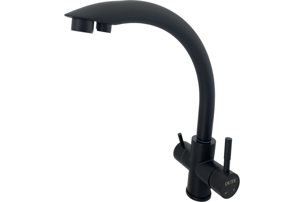 Смеситель для кухни OUTE 340 мм, черный матовый, однорычажный, с ...