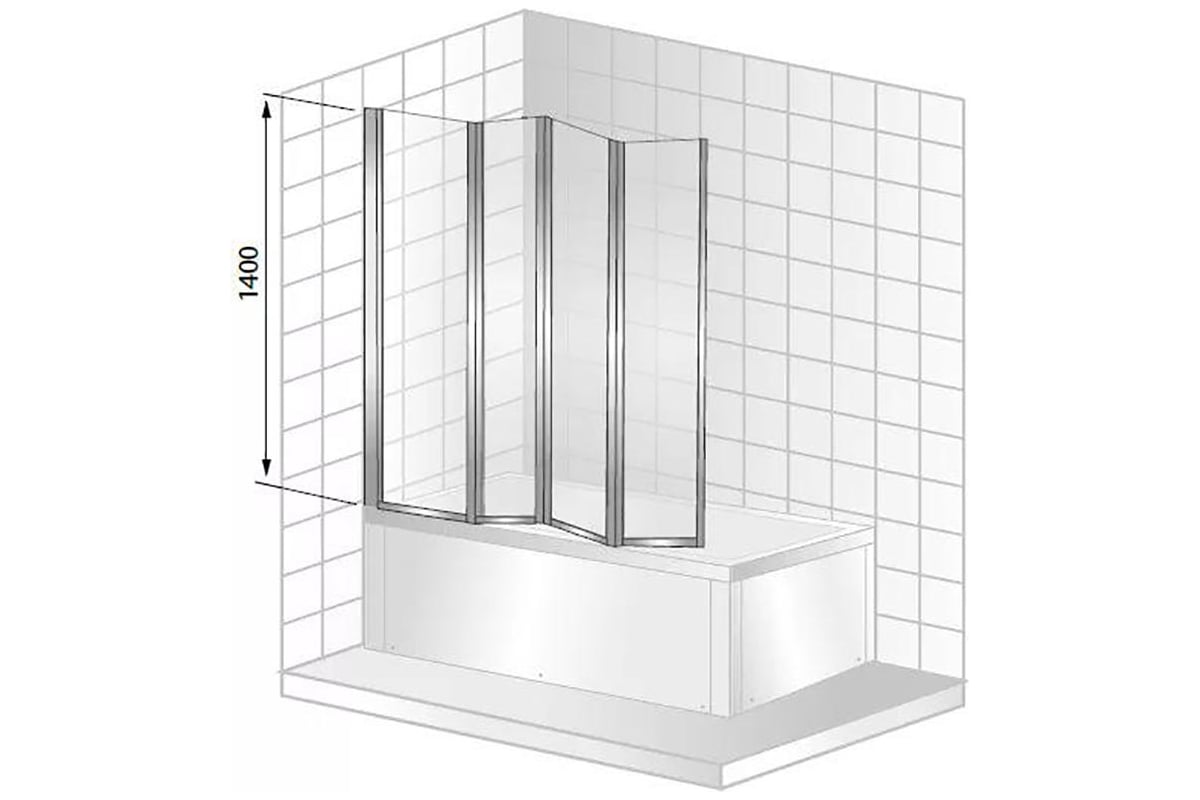 Шторка для ванны складная
