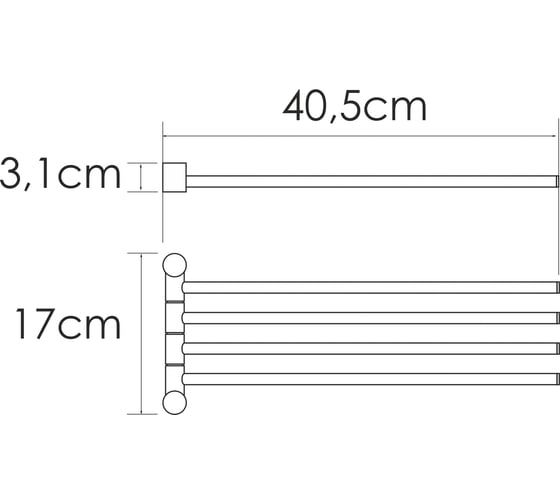 Держатель полотенец WasserKraft Nickel четверной K-1034N