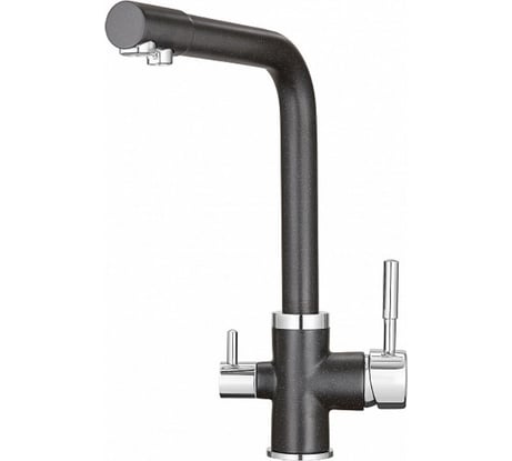 Комплект кухонный смеситель GRANULA2015 чёрный + фильтр 2015 Черный+АКС-002