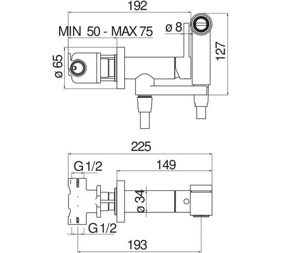 Комплект для гигиенического душа Nobili встроенный av00600br 00000056528