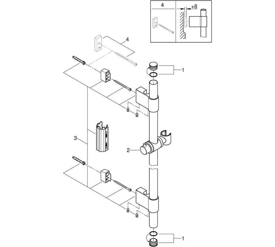 Душевая штанга GROHE Rainshower 1150 мм, хром 27136001