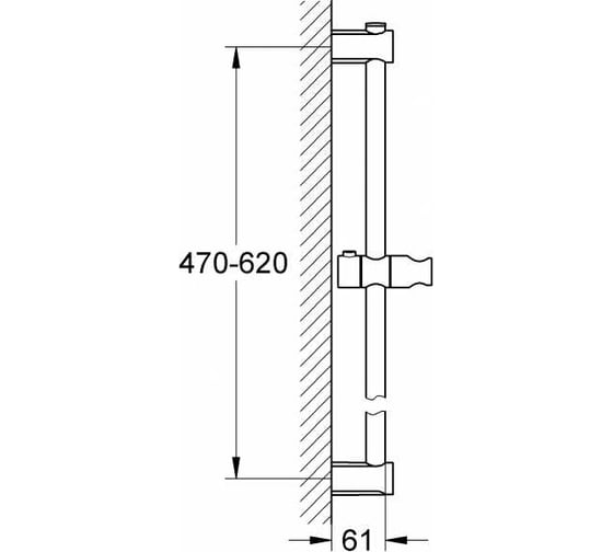 Душевая штанга GROHE Vitalio Art 600 мм 27724000