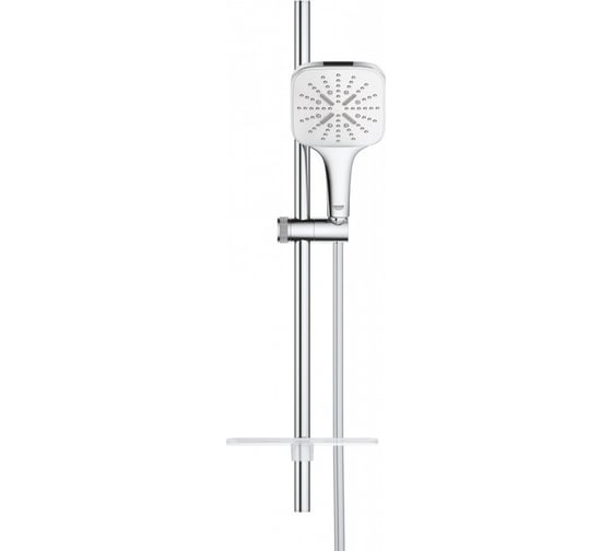 Душевой гарнитур GROHE Rainshower SmartActive 130 Cube, 3 вида струй, белая луна 26586LS0