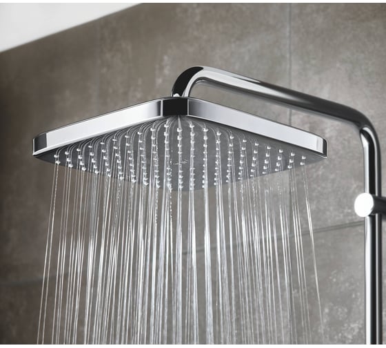 Душевая система GROHE Tempesta Cosmopolitan 250 CUBE с однорычажным смесителем для ванны, излив 202 мм, хром 26693000