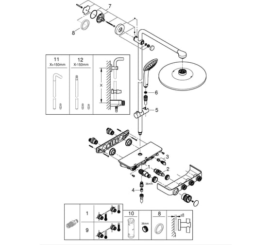 Душевая система GROHE Euphoria SmartControl 310 DUO с термостатом, теплый закат матовый 26507DL0