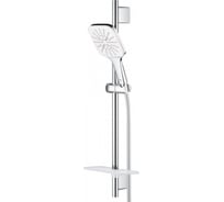 Душевой гарнитур GROHE Rainshower SmartActive 130 Cube, 3 вида струи, белая луна 26584LS0