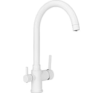 Смеситель для мойки с высоким изливом Славен с подключением фильтра белый СЛ-ОД-Д74